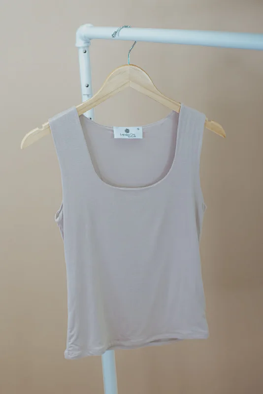 Daily Bliss Basic Tank, Lt. Taupe Feminine Women's Soft 