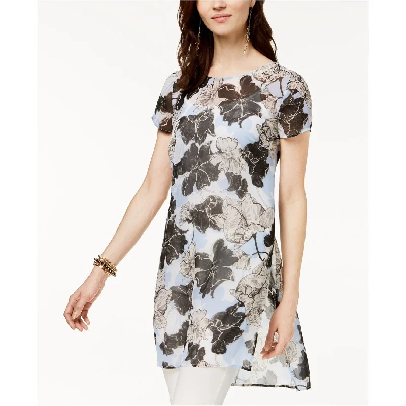 I.N.C Womens Sheer Floral Tunic Blouse, blkmulti, M, Black, Medium Stylish Women's Neon I.N.C Womens Sheer Floral Tunic Blouse, blkmulti, M, Black, Medium Stylish Women's Neon