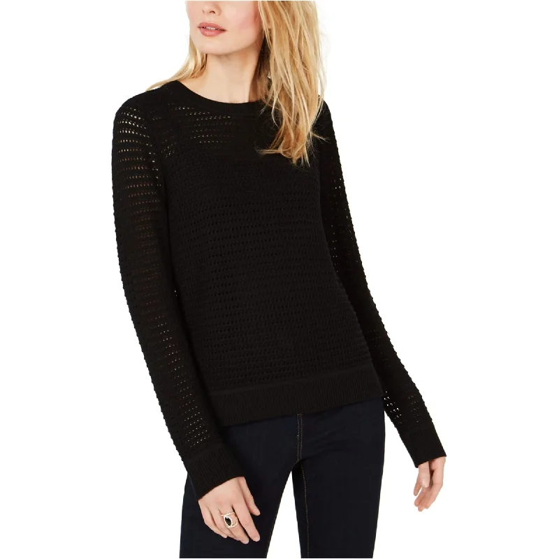I-N-C Womens Open Knit Pullover Sweater garde