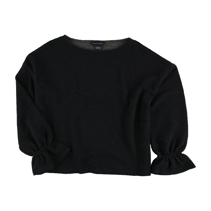 French Connection Womens Textured Pullover Sweater, Blue, X-Small European