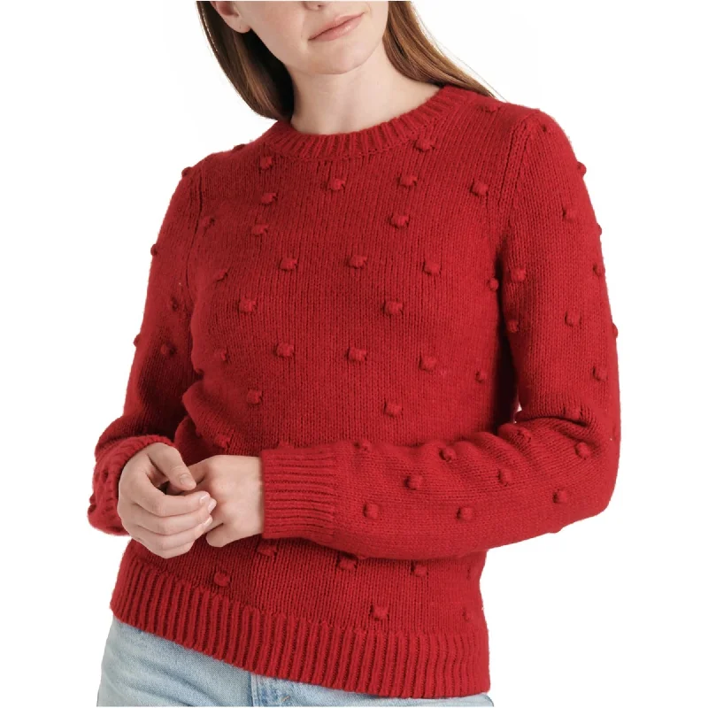 Lucky Brand Womens Long-Sleeve Pullover Sweater, Red, Medium Polished Women's Silk