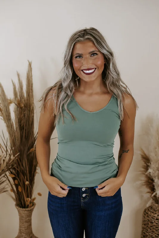 Thick Strap Basic Cami, Sage Artistic Women's Avant - 