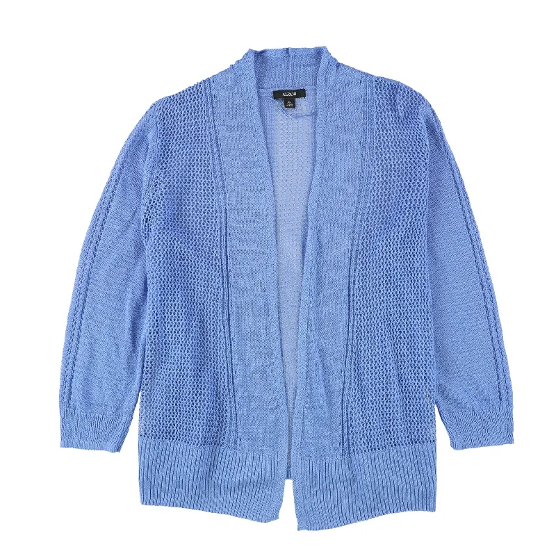 Alfani Womens Linen Blend Cardigan Sweater, Blue, X-Large Casual Women's Japanese 