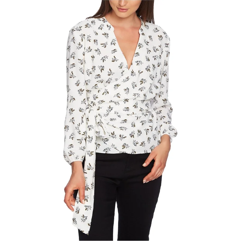 1.STATE Womens Daisy Wrap Blouse, Beige, X-Large Classic Women's Tweed