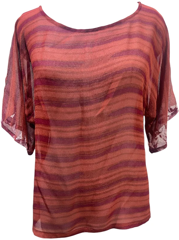PRG5704 Sheer Avatar Pure Silk Side Slit Top garde