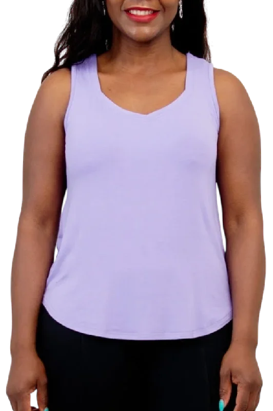 Lavender  Bamboo Ritzy Tank Classic Women's Pin - striped