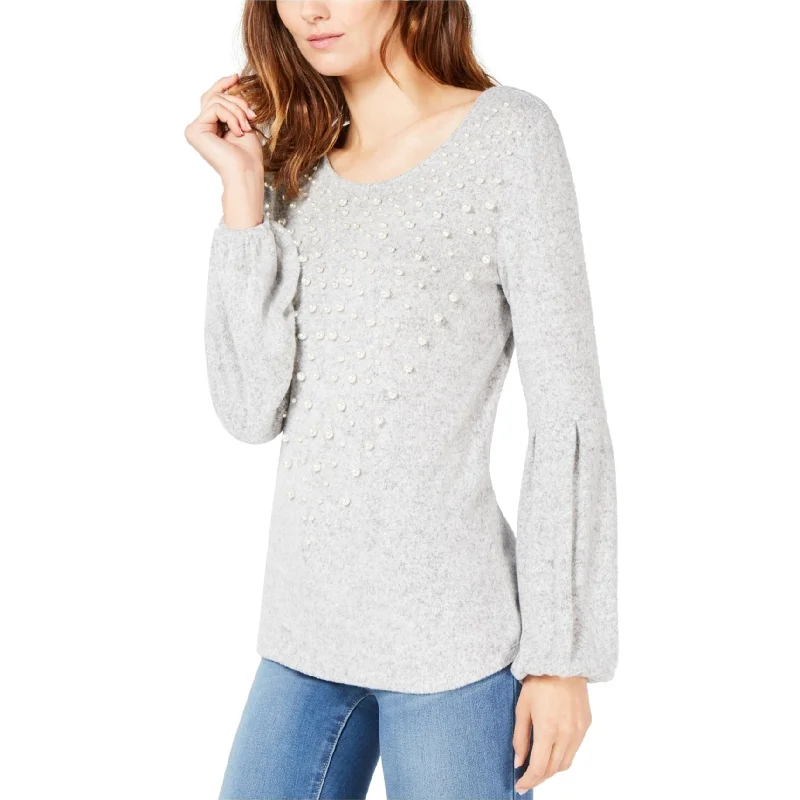 I-N-C Womens Faux-Pearl Pullover Sweater Monochromatic All - in - one