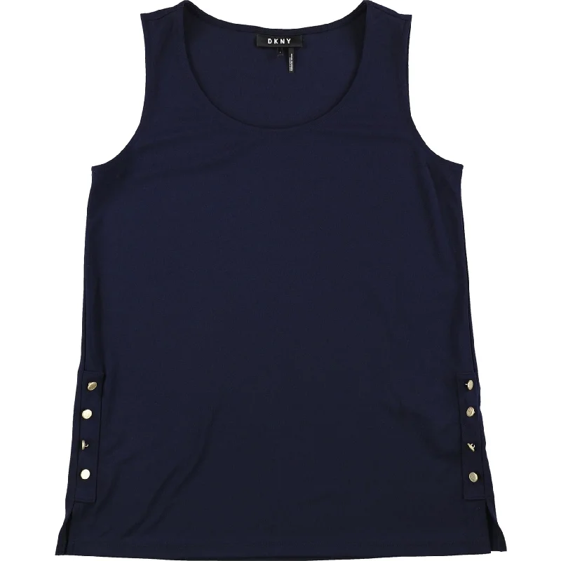 DKNY Womens Embellished Tank Top, Blue, Small Modern Women's 