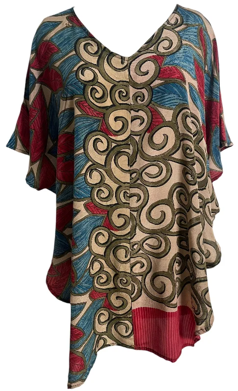 PRC5965 Avatar Pure Silk Waterfall Top Bold Women's Statement