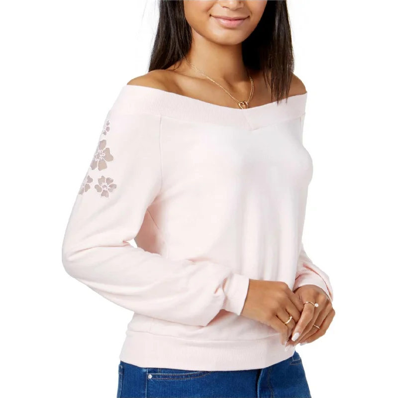 Maison Jules Womens Knit Floral Pullover Sweater Casual Women's Loose - fitting
