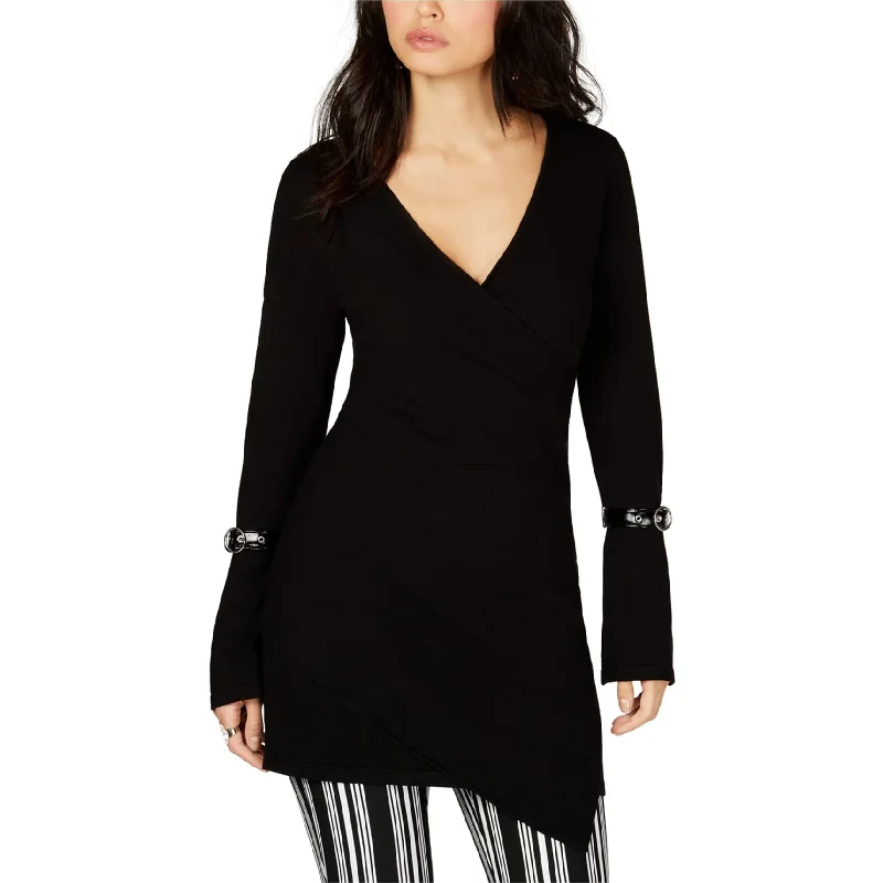 I-N-C Womens Buckle Sleeve Tunic Sweater Earthy Women's 