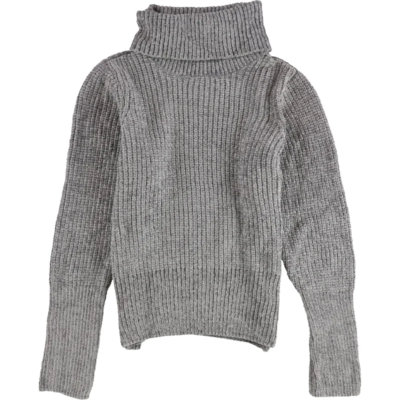 Romeo Juliet Womens Turtleneck Pullover Sweater, Grey, Medium Classic Women's Tweed