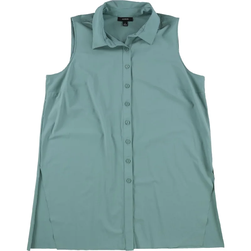Alfani Womens Button Front Tunic Blouse Laid - back Women's Style