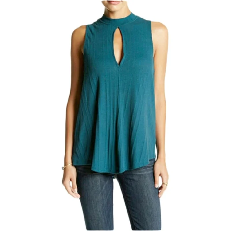 Free People Womens Faye Ribbed Tank Top, Blue, X-Small Tough Women's Military - inspired