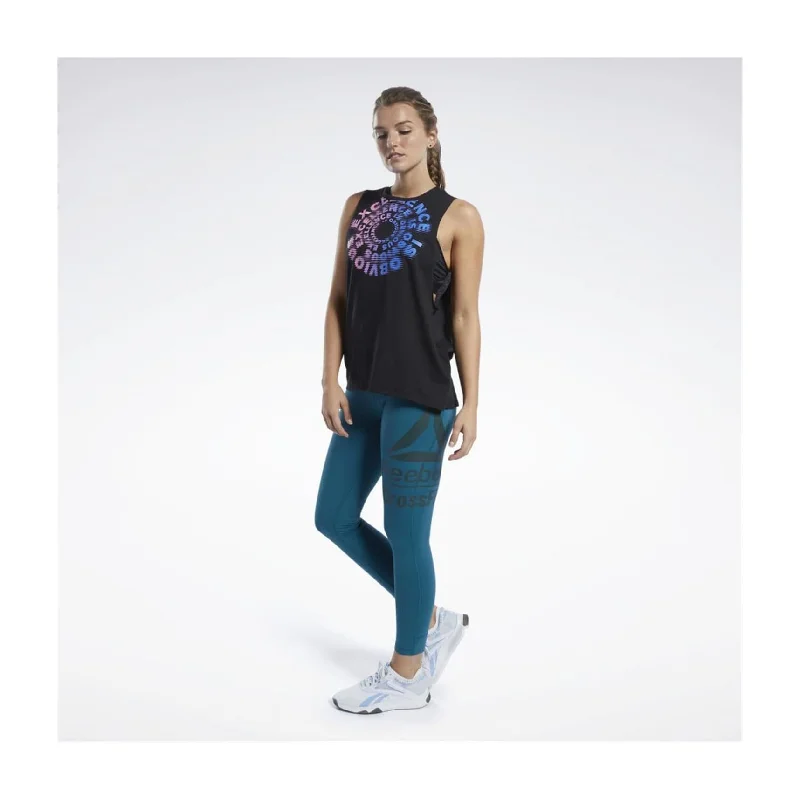 Reebok Womens Excellence Is Obvious Muscle Tank Top, Black, Small Sporty Women's Athleisure 