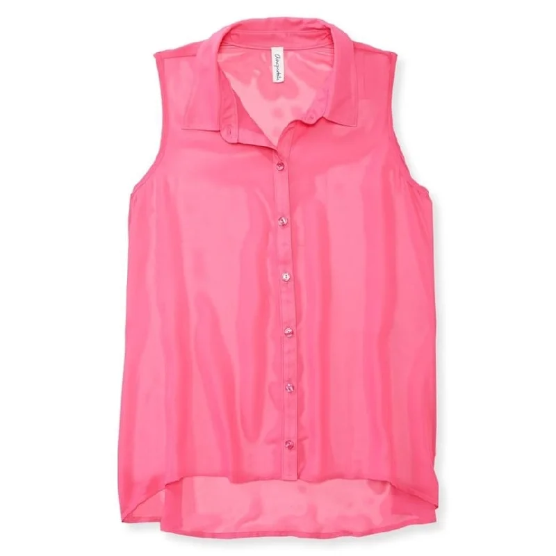 Aeropostale Womens Sheer Solid Color Chiffon Woven Button Up Shirt, Pink, Small Classic Women's Tweed Aeropostale Womens Sheer Solid Color Chiffon Woven Button Up Shirt, Pink, Small Classic Women's Tweed