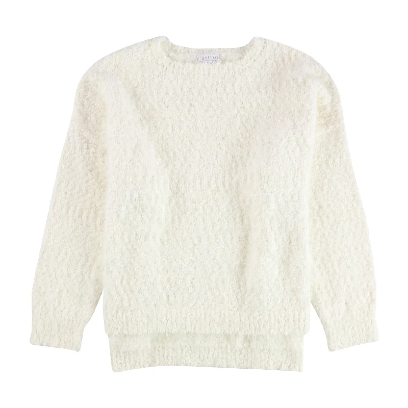 P.J. Salvage Womens Frayed Pullover Sweater, Off-White, Medium Dynamic Women's High - energy