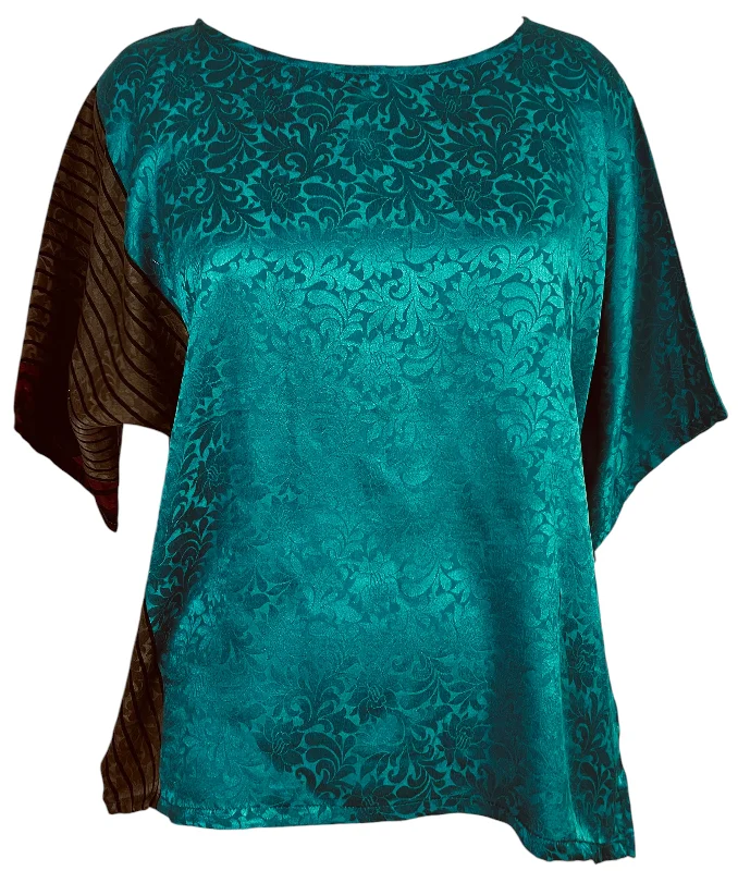 PRC5961 Avatar Pure Silk Side Slit Top Artistic Women's Hand - painted