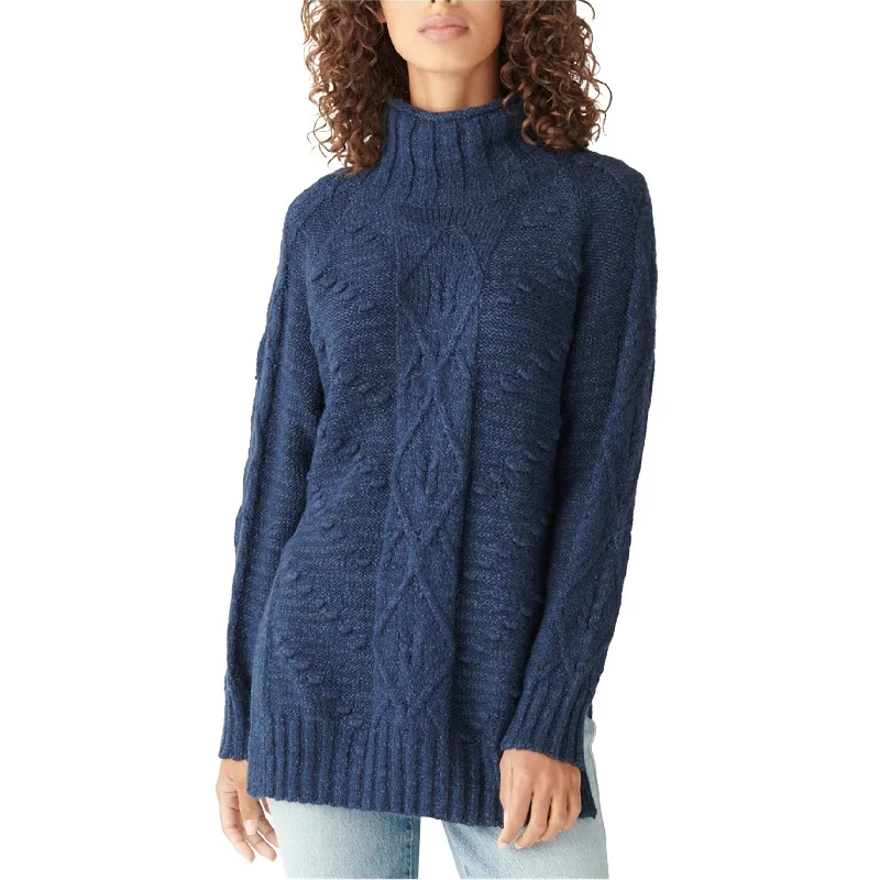 Lucky Brand Womens Cable-Knit Tunic Sweater, Blue, Small Athletic Women's 