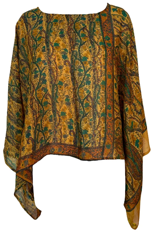 PRC5914 Avatar Pure Silk Kimono-Sleeved Top European