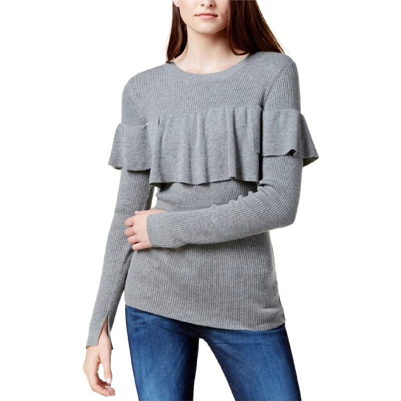 Kensie Womens Flounce Knit Sweater Streetwear Style for 