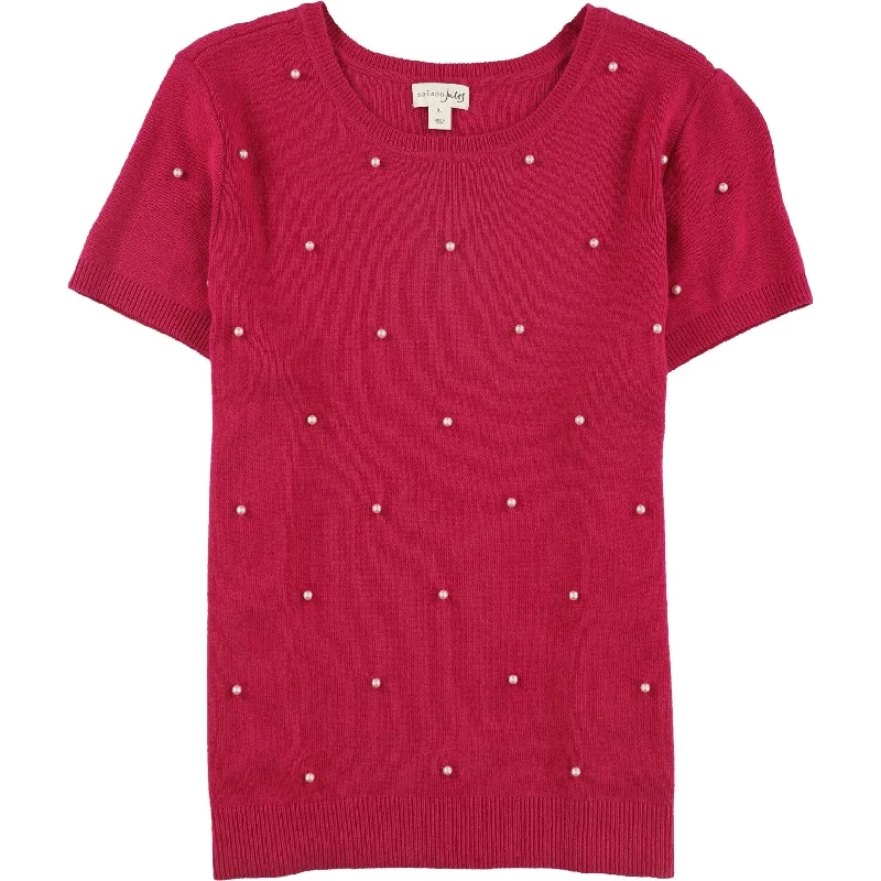 maison Jules Womens Pearl Pullover Sweater, Pink, X-Large performance