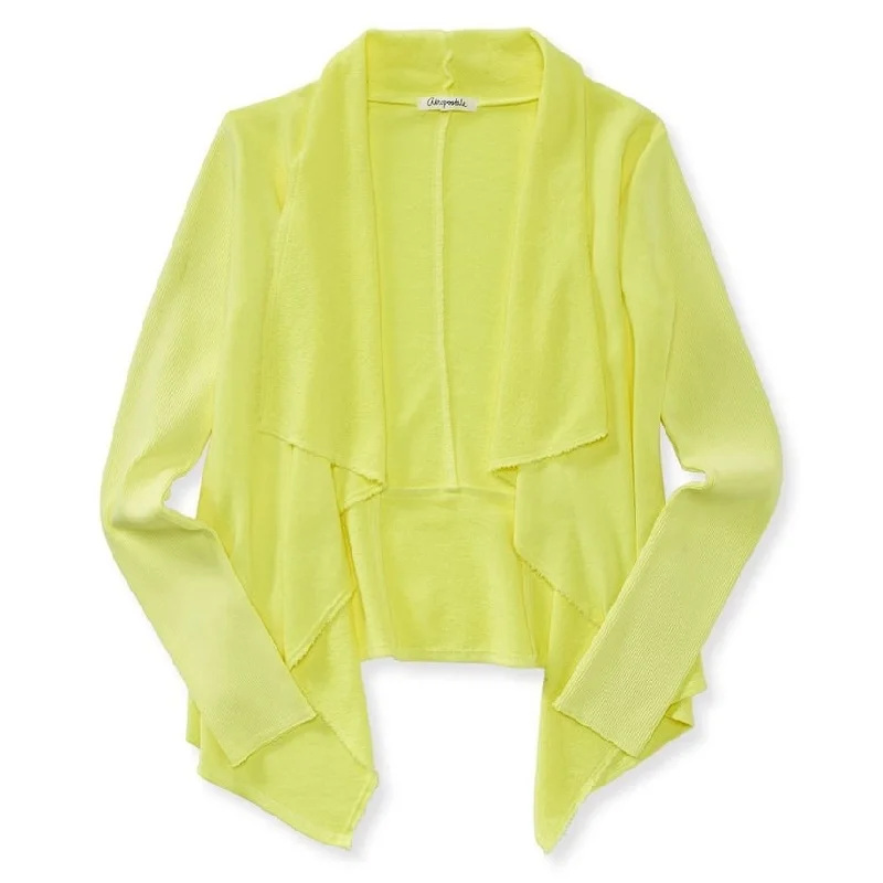 Aeropostale Womens French Terry Drape Cardigan Sweater garde