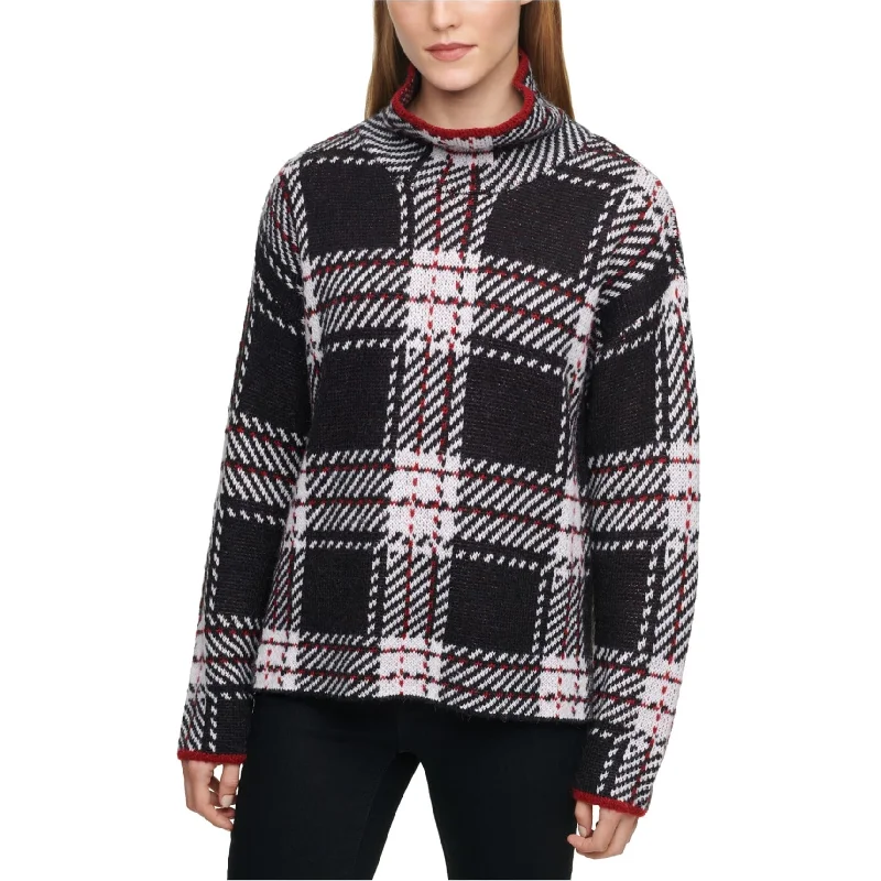 DKNY Womens Plaid Pullover Sweater, Multicoloured, X-Large Hip Women's Retro