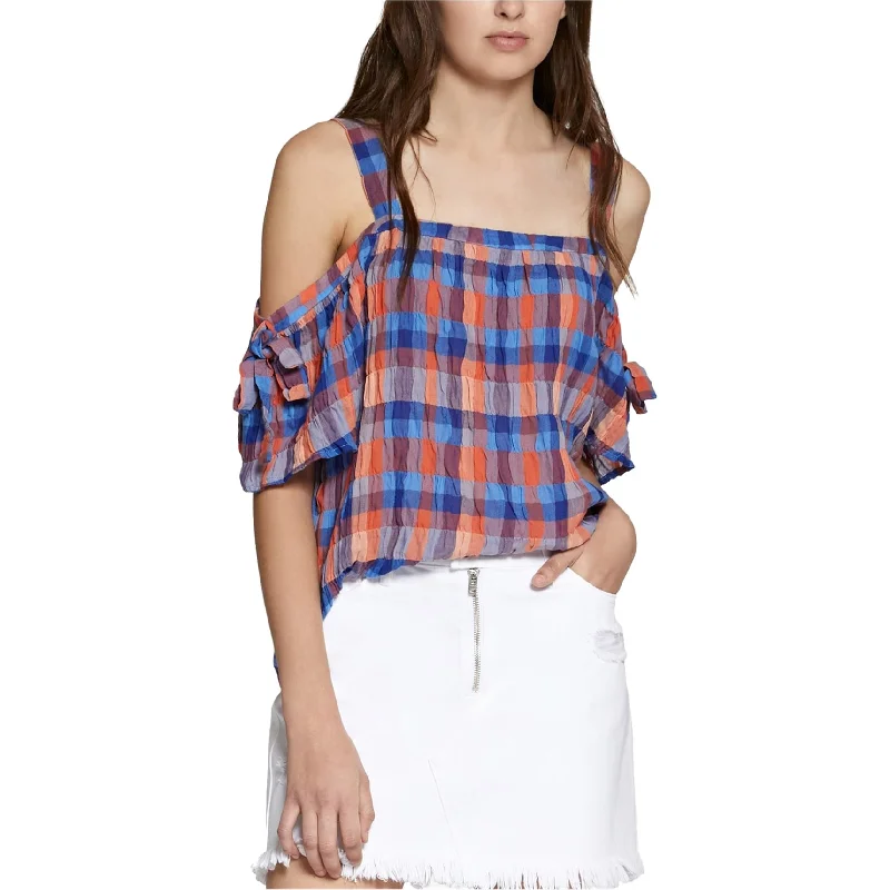 Sanctuary Clothing Womens Bow Sleeve Cold Shoulder Blouse Athletic Women's 