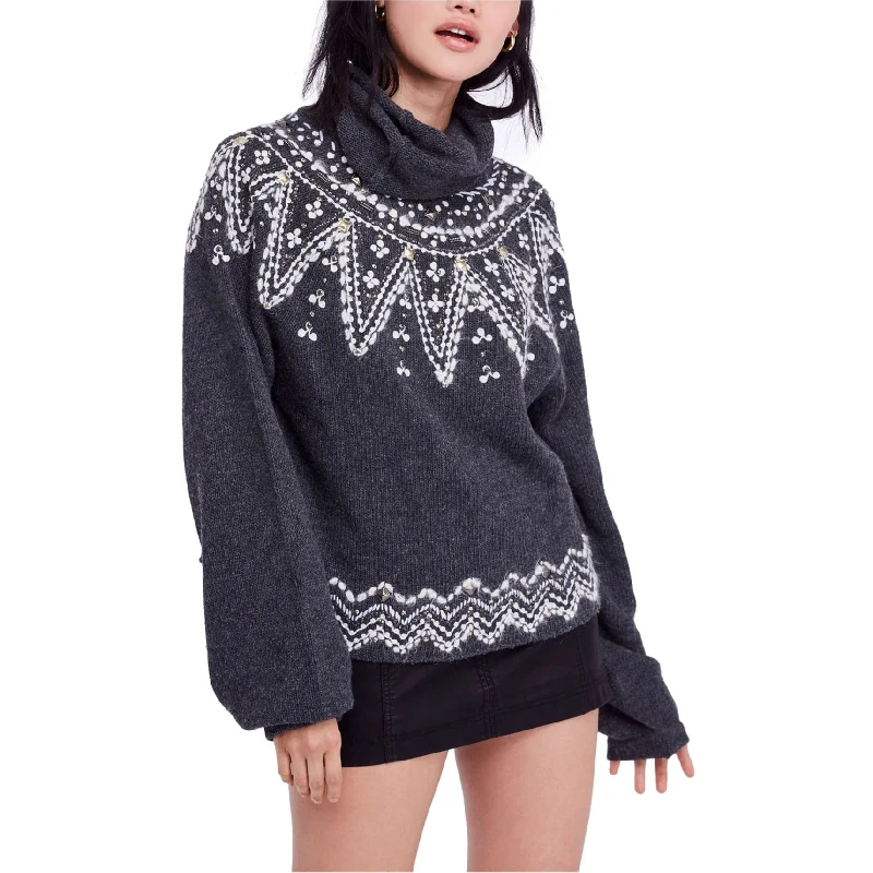Free People Womens Treasure Pullover Sweater, Grey, X-Small Australian Beach