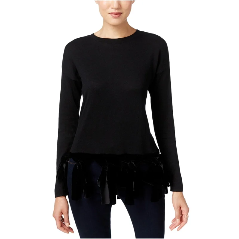I-N-C Womens Velvet Trim Pullover Sweater, Black, Large Monochromatic All - in - one I-N-C Womens Velvet Trim Pullover Sweater, Black, Large Monochromatic All - in - one