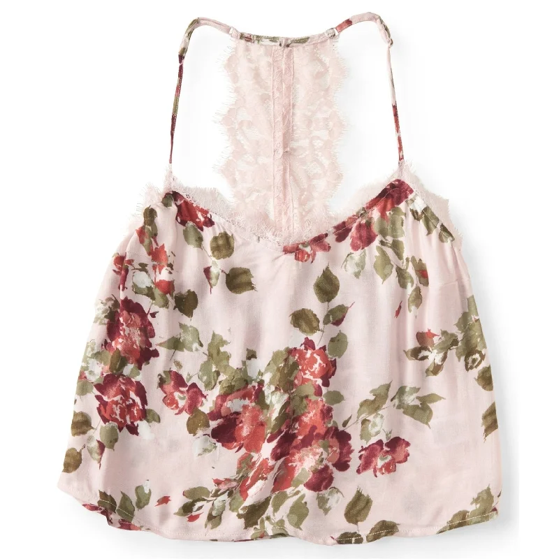 Aeropostale Womens Lacey Dreams Tank Top, Pink, X-Large Traditional Women's 