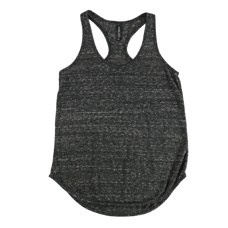 Easy Wear Womens Heathered Racerback Tank Top, Grey, Medium Country