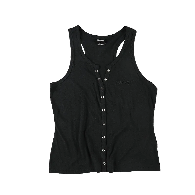Hurley Womens Snap Front Racerback Tank Top Laid - back Women's Vibe