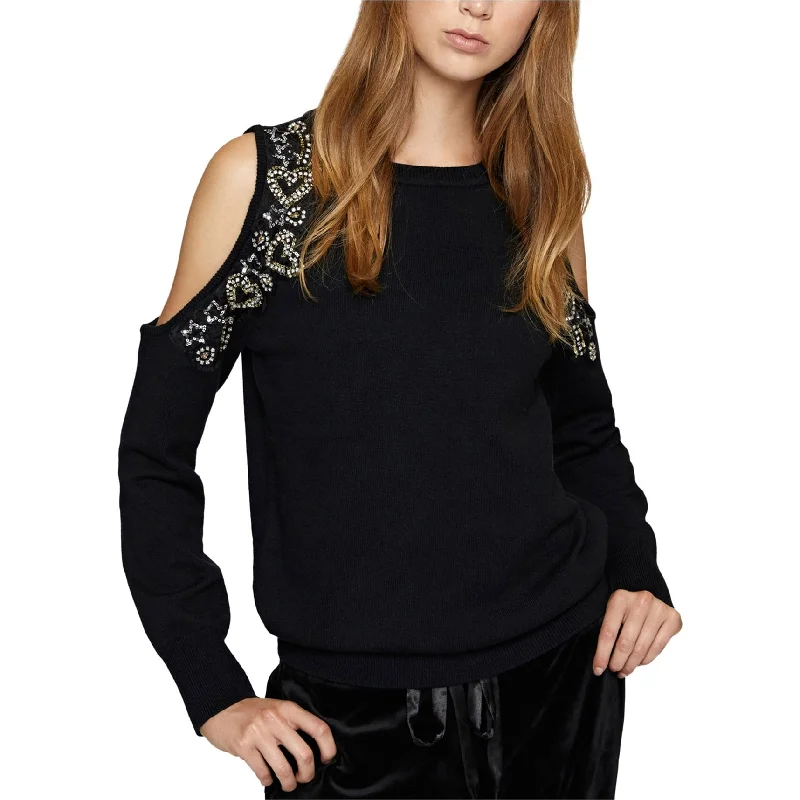 Sanctuary Clothing Womens Embellished Pullover Sweater, Black, X-Small Refined Women's Velvet