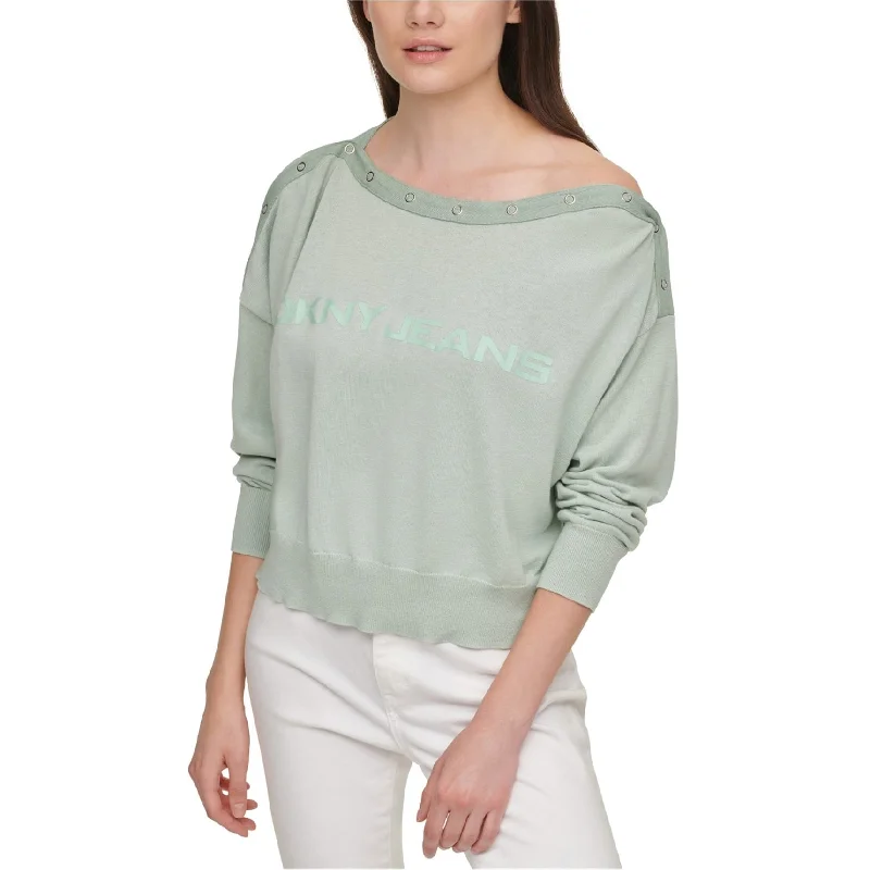 DKNY Womens Logo Pullover Sweater, Green, Medium Cozy Women's Sherpa - lined