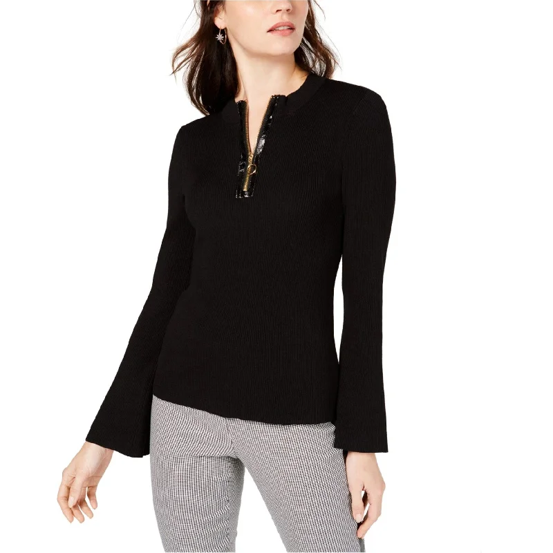 I-N-C Womens Patent Zipper Pullover Sweater Laid - back Women's Style