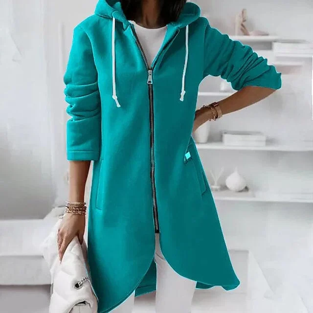 Women's Zip Hoodie Sweatshirt Pullover Sherpa Fleece Pocket Zip Up Cool Women's Distressed