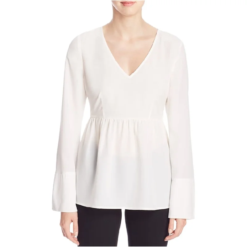Finity Womens Solid Peplum Blouse Confident Women's Power