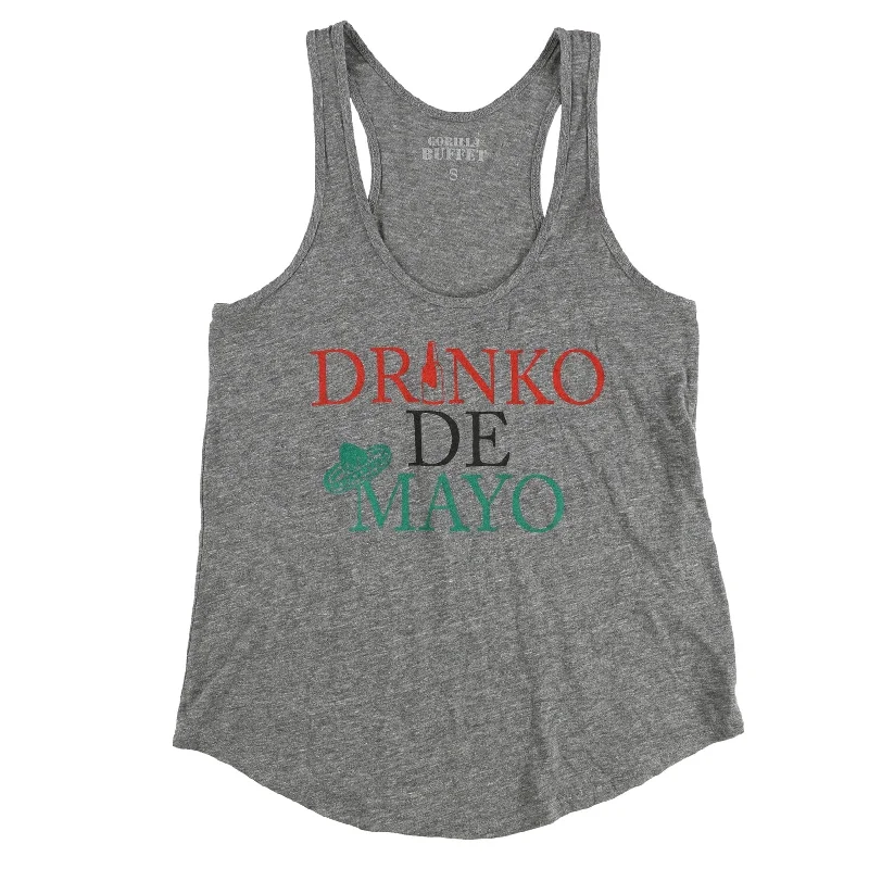 Gorilla Buffet Womens Drinko De Mayo Racerback Tank Top Sophisticated Women's 